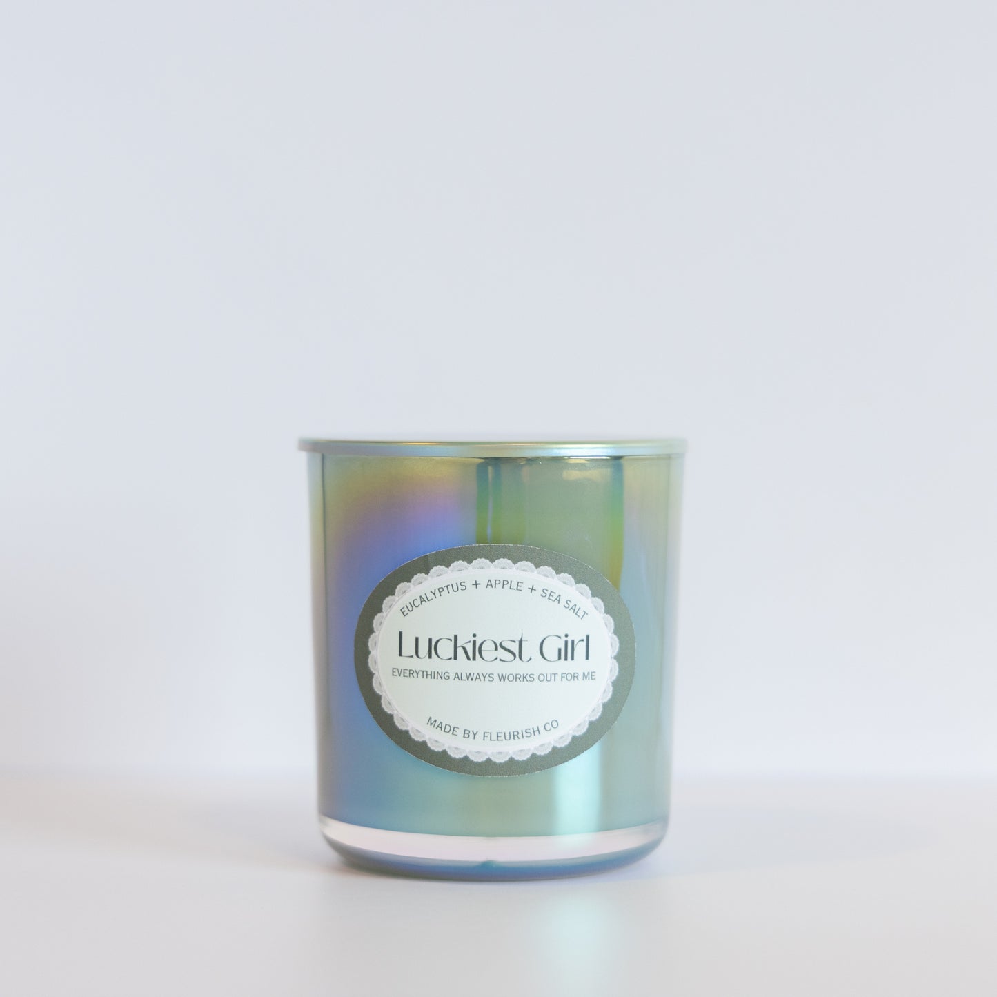 Iridescent Green 9 oz Candle Jar
