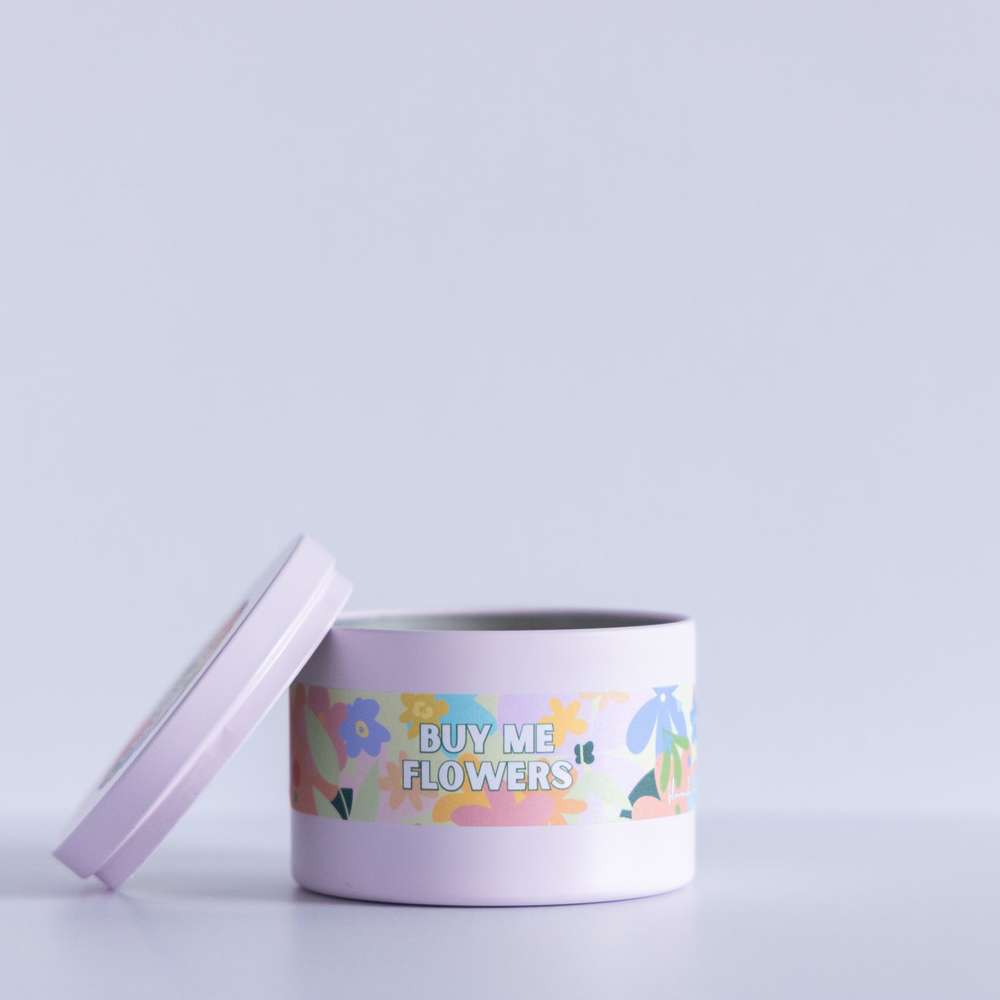 Buy Me Flowers | Lavender | 8 oz Metal Tin Single Wick Artisan Candle
