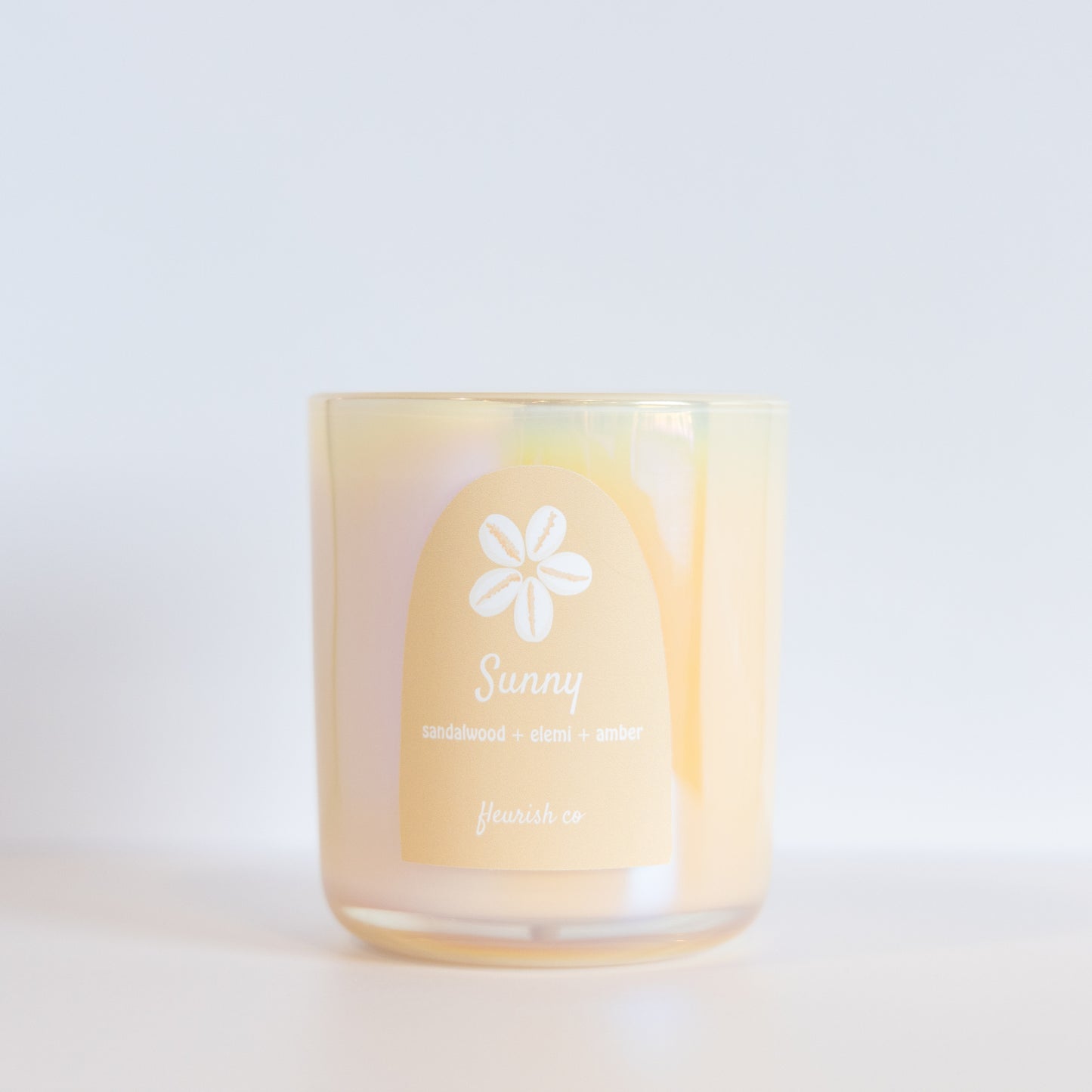 Sunny | Iridescent Butter Yellow | 15 oz. Glass Double Wick Artisan Candle