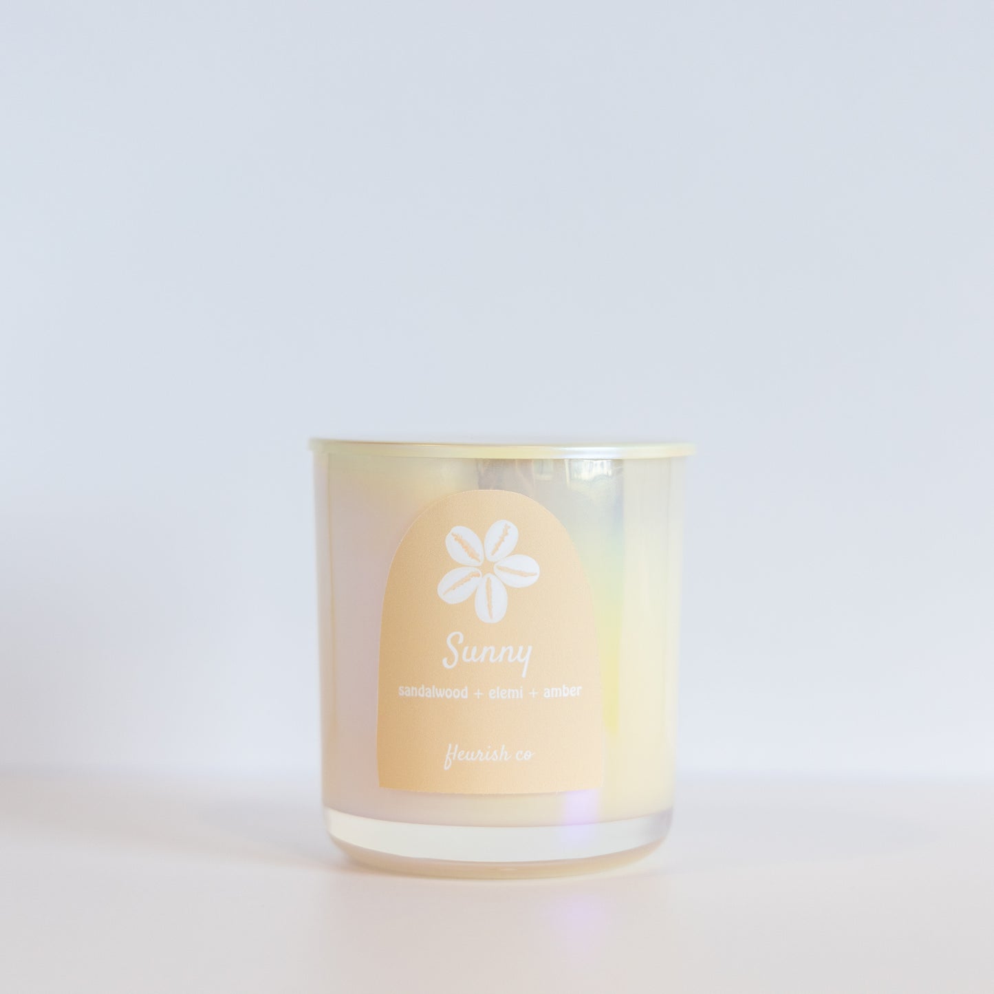 Sunny | Iridescent Butter Yellow | 9 oz. Glass with Lid Single Wick Artisan Candle