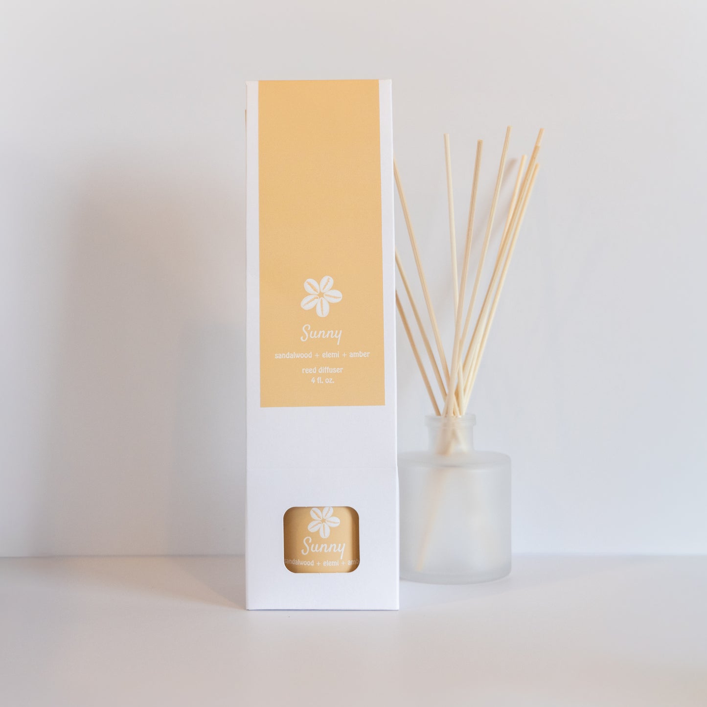 Sunny | Frosted Glass Vessel with Bamboo Reeds | Artisan Reed Diffuser