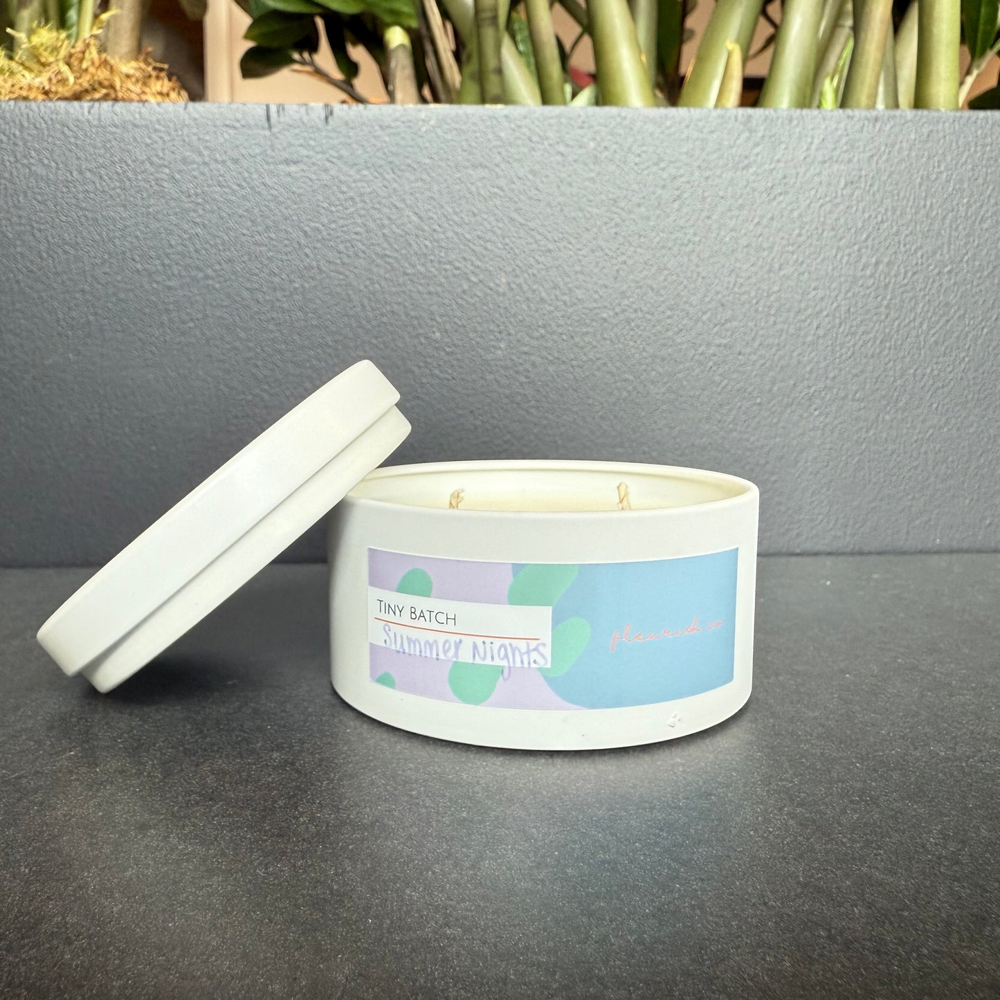Pure Soy Tiny Batch Candle | Summer Nights | 6 oz Metal Tin with Lid