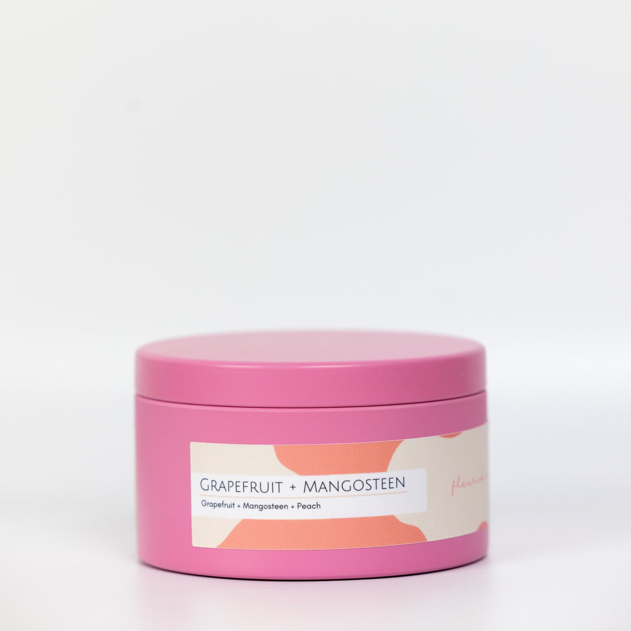 Pure Soy Candle | Grapefruit + Mangosteen | 6 oz Metal Tin with Lid | Hot Pink