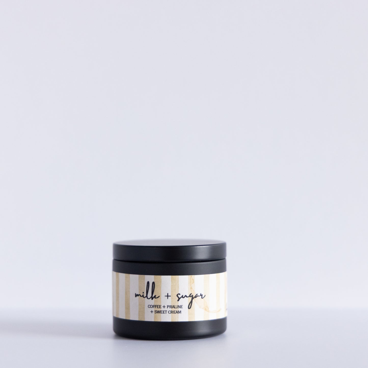 Milk + Sugar | Black | 4 oz Metal Tin Single Wick Artisan Candle