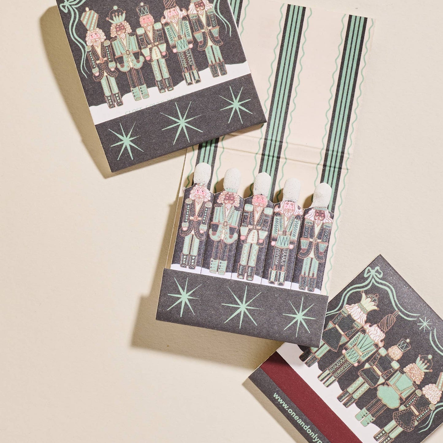Nutcracker Matchbooks Front, Back, Open and Closed