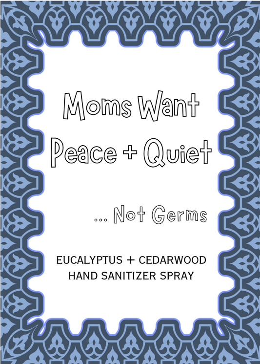 Moms Want Peace + Quiet | Black | 20 ml Pocket Hand Sanitizer Spray