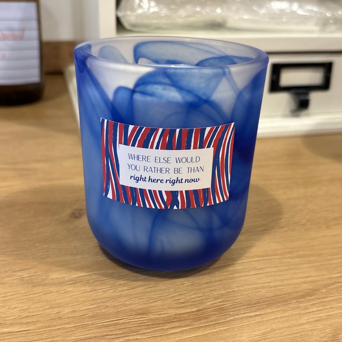 Bills Inspired Where Else Would You Rather Be... | Blue Swirl | 12 oz Glass Jar Single Wick Artisan Candle