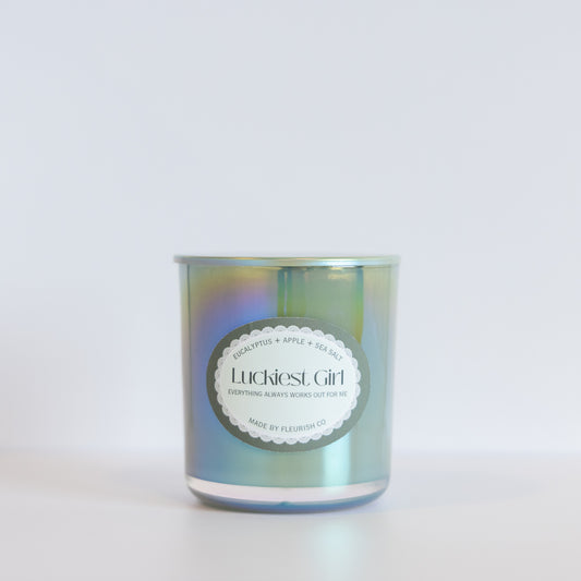Iridescent Green 9 oz Candle Jar