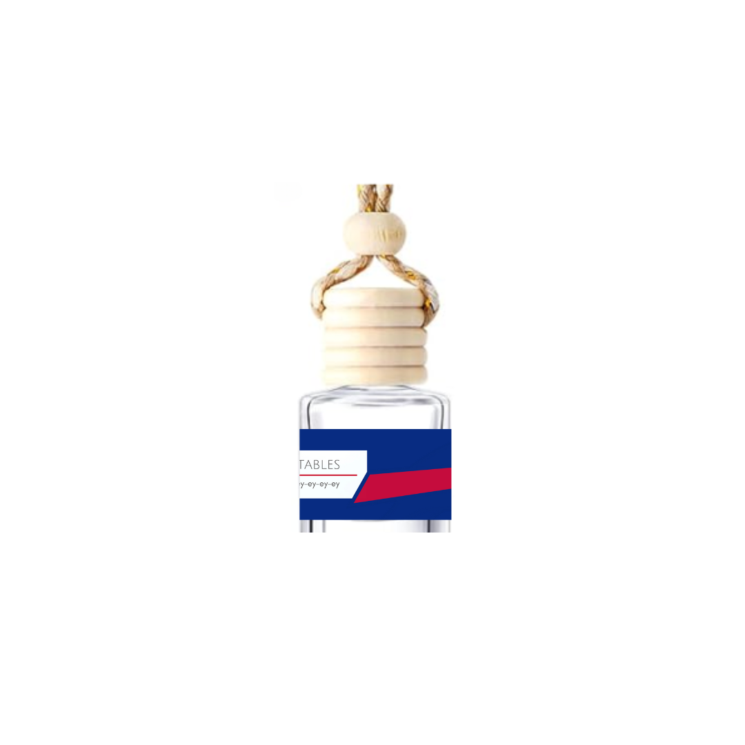 Car Diffuser bottle with wooden cap on a white background