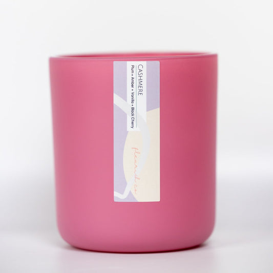 Pure Soy Candle | Cashmere | 15 oz Double Wick | Hot Pink