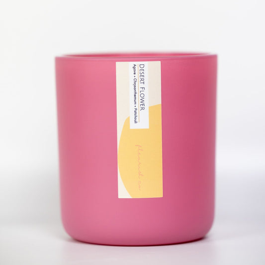 Pure Soy Candle | Desert Flower | 15 oz Double Wick | Hot Pink