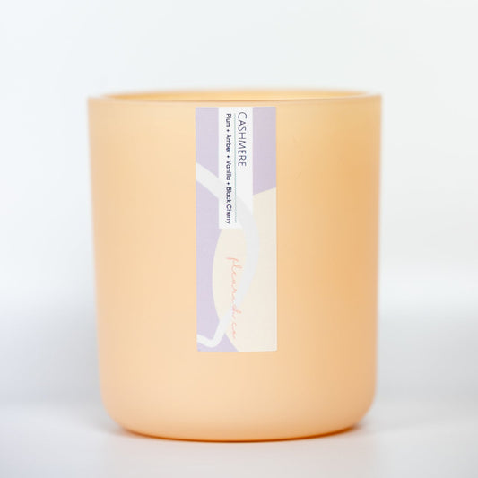 Pure Soy Candle | Cashmere | 15 oz Double Wick | Peach Color