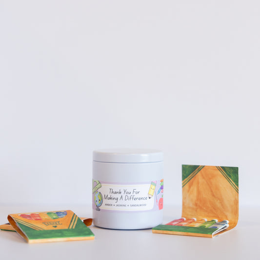 Thank You Making A Difference (Teacher) May 4-8 | White | 4 oz Metal Tin Single Wick Artisan Candle