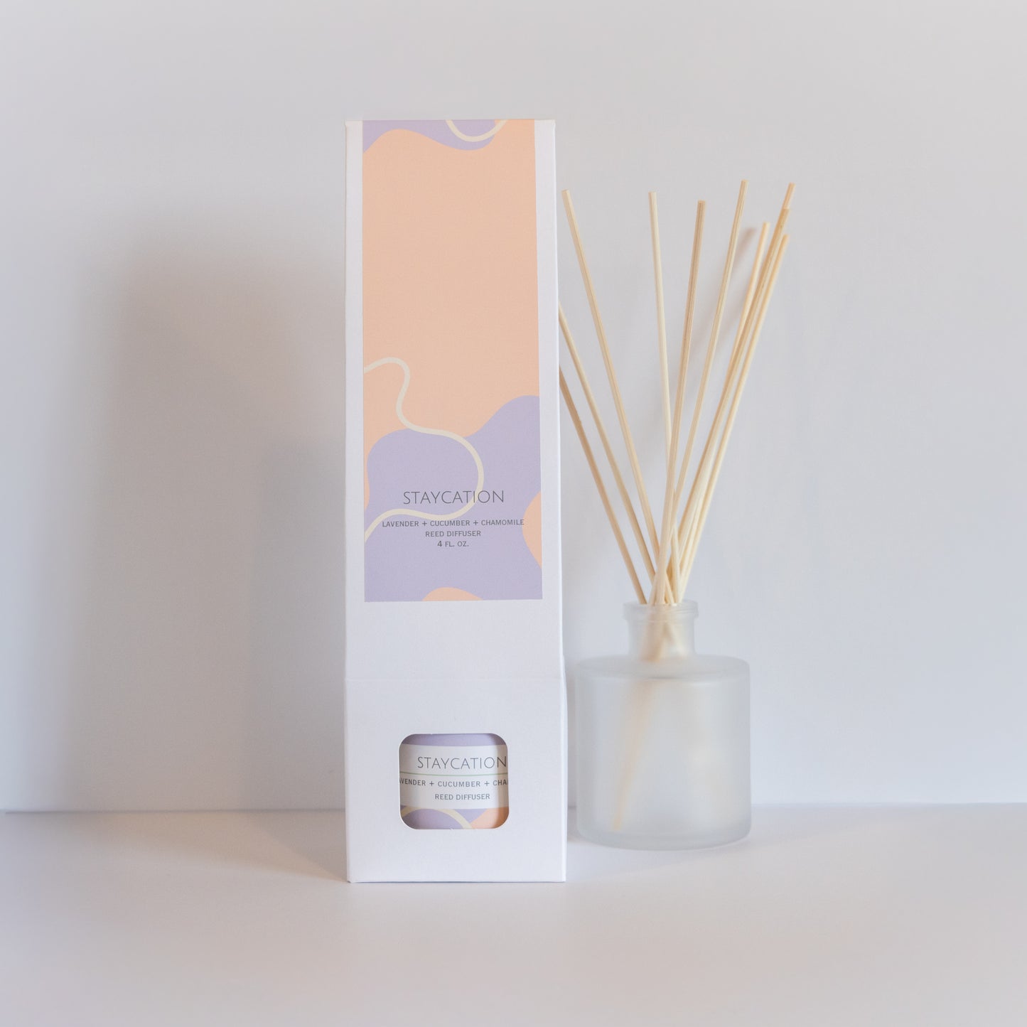 Staycation | Frosted Glass Vessel With Bamboo Reeds | Artisan Reed Diffuser