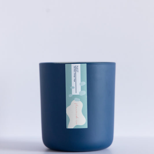 Nest | Navy | 15 oz Glass Double Wick Artisan Candle