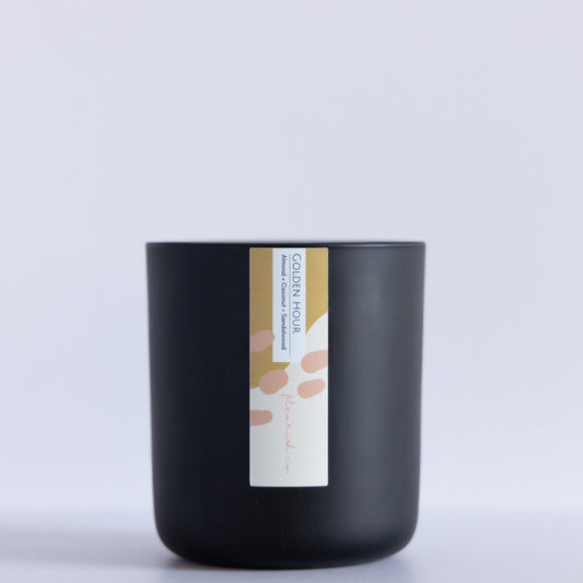 Golden Hour | Black | 15 oz Glass Jar Double Wick Artisan Candle