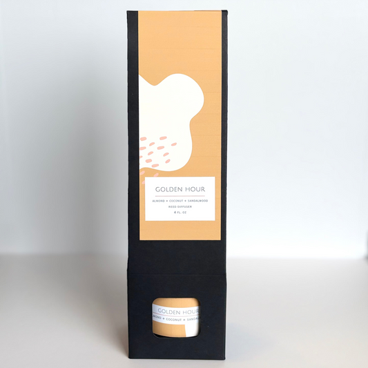 Product packaging with a label on a white background