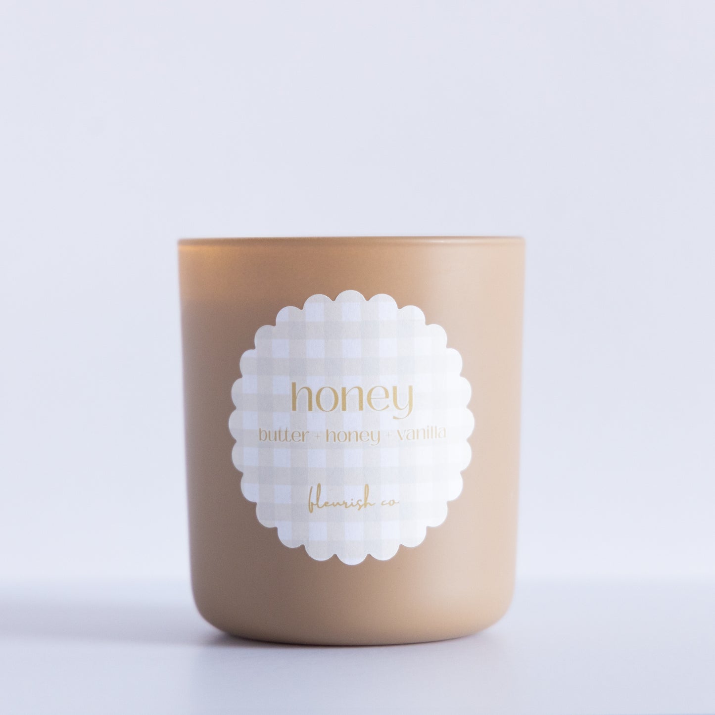 Honey | Beige | 15 oz Glass Double Wick Artisan Candle