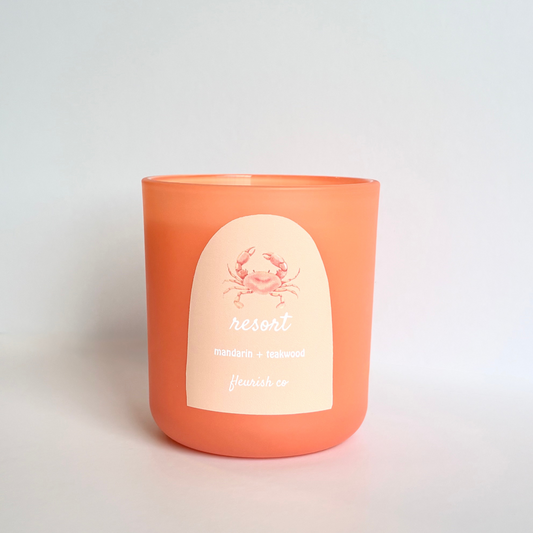 Resort | Bright Orange | 15 oz. Glass Double Wick Artisan Candle