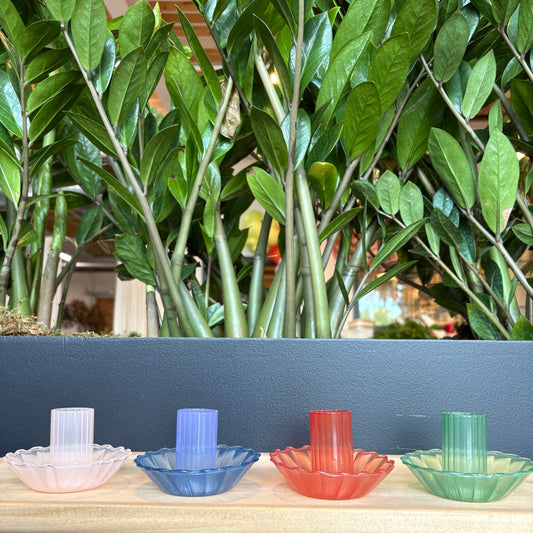 Color Glass Taper Candle Holder