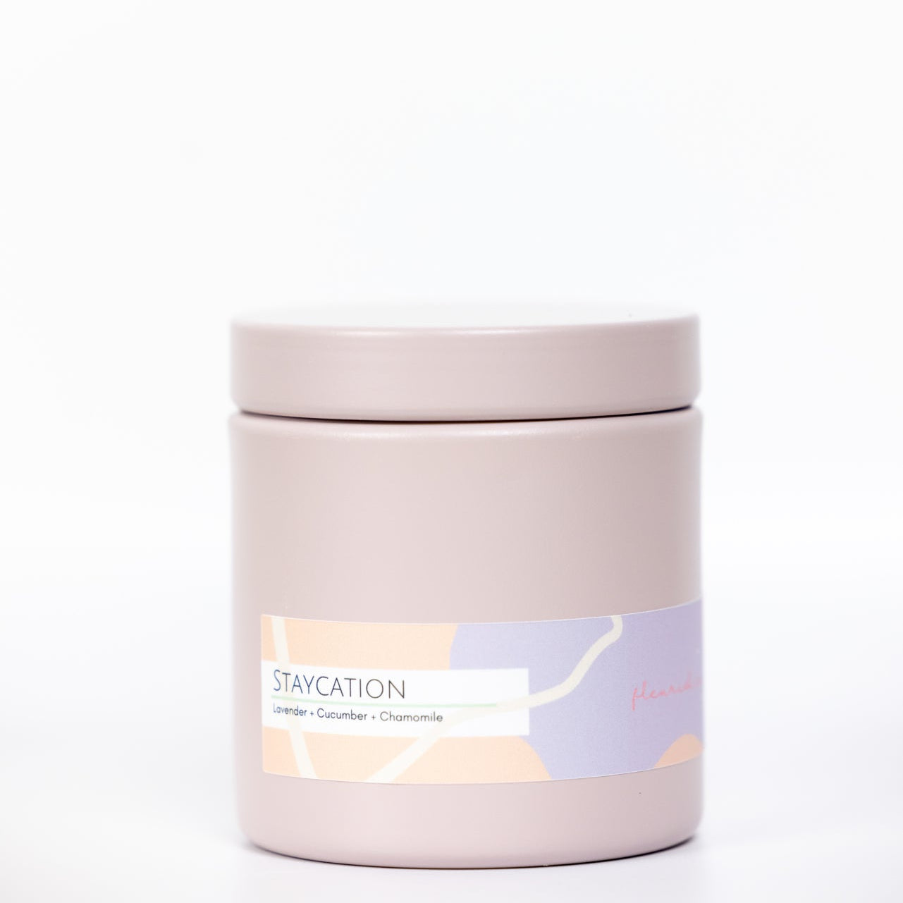 Lavender Candle Tin on White Background