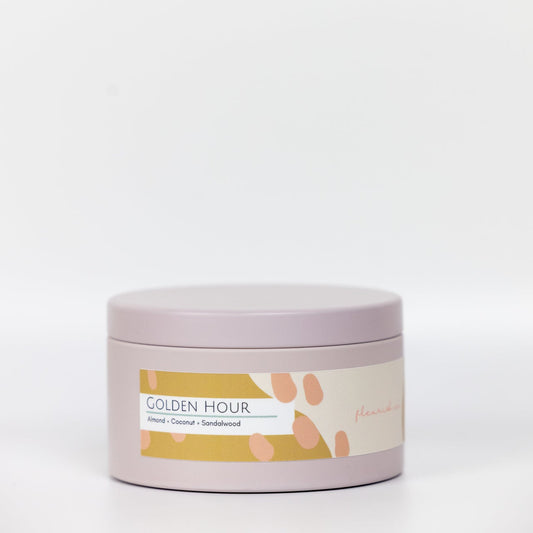 Pure Soy Candle | Golden Hour | 6 oz Metal Tin with Lid