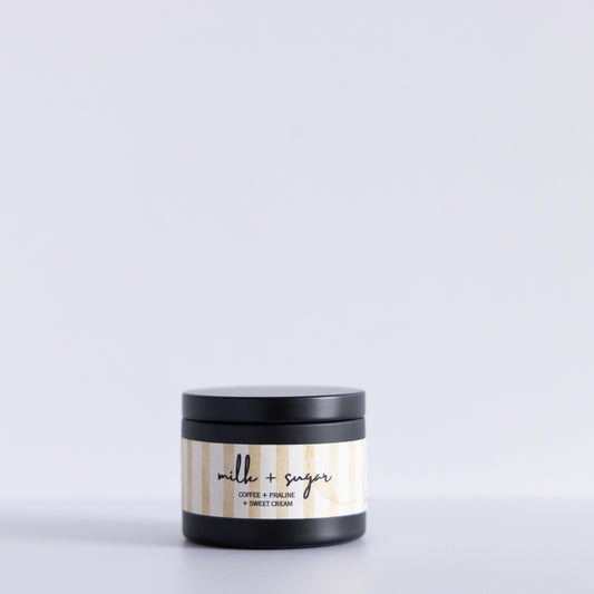 Milk + Sugar | Black | 4 oz Metal Tin Single Wick Artisan Candle