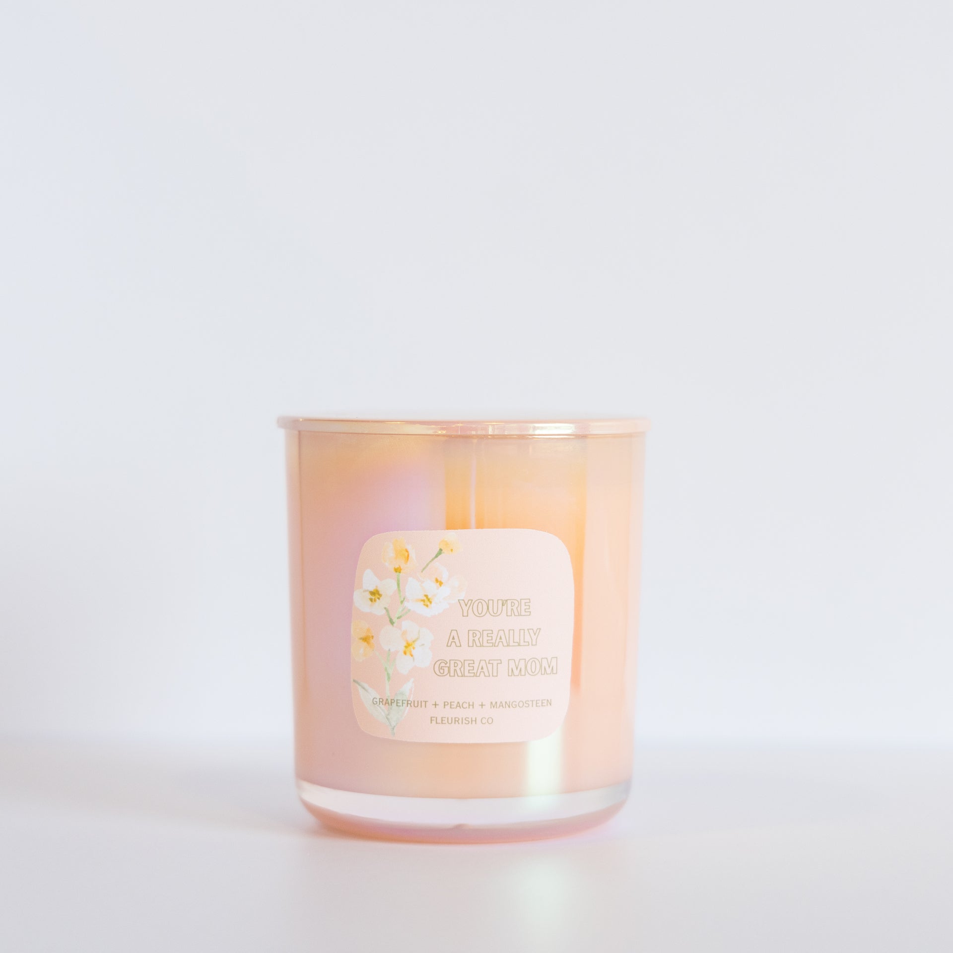 Iridescent Peach Candle 