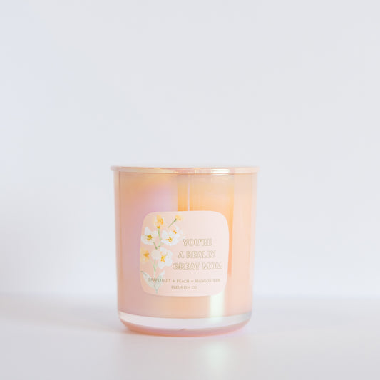Iridescent Peach Candle 
