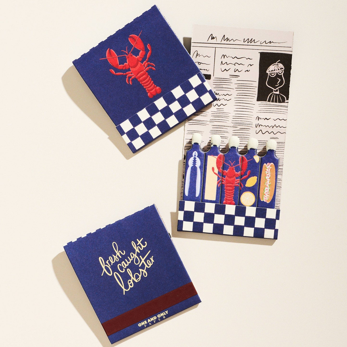 Lobster Printed 10 Stem Matchbook