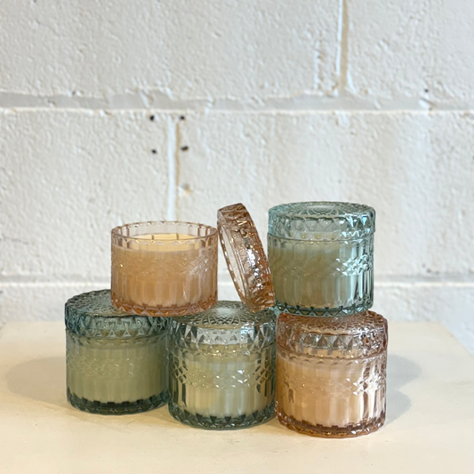 Teal Showgirl Inspired 'Pretty' Candle | 8 oz Glamour Glass Vessel | Double Wick